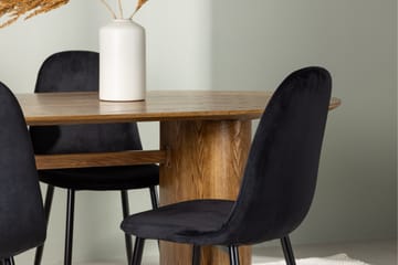 Spisegruppe Venture Home Isolde spisegruppe 180 cm oval med 4 Polar-stoler Svart/Natur - Møbler - Bord - Spisegruppe