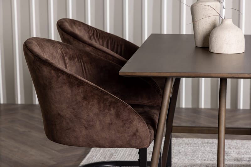 Spisegruppe Venture Home Kaseidon spisegruppe 120 cm rektangulær med 4 Evening-stoler Mørk brun - Møbler - Bord - Spisegruppe
