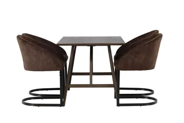 Spisegruppe Venture Home Kaseidon spisegruppe 120 cm rektangulær med 4 Evening-stoler Mørk brun - Møbler - Bord - Spisegruppe