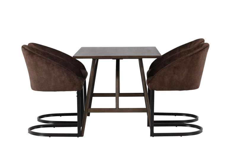 Spisegruppe Venture Home Kaseidon spisegruppe 120 cm rektangulær med 4 Evening-stoler Mørk brun - Møbler - Bord - Spisegruppe