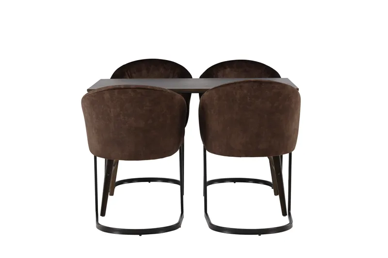 Spisegruppe Venture Home Kaseidon spisegruppe 120 cm rektangulær med 4 Evening-stoler Mørk brun