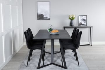 Spisegruppe Venture Home Marina spisegruppe 180 cm rektangulær med 6 Polar-stoler Svart - Møbler - Bord - Spisegruppe