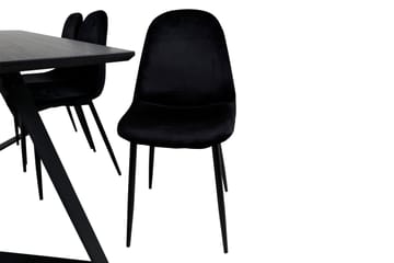 Spisegruppe Venture Home Marina spisegruppe 180 cm rektangulær med 6 Polar-stoler Svart - Møbler - Bord - Spisegruppe