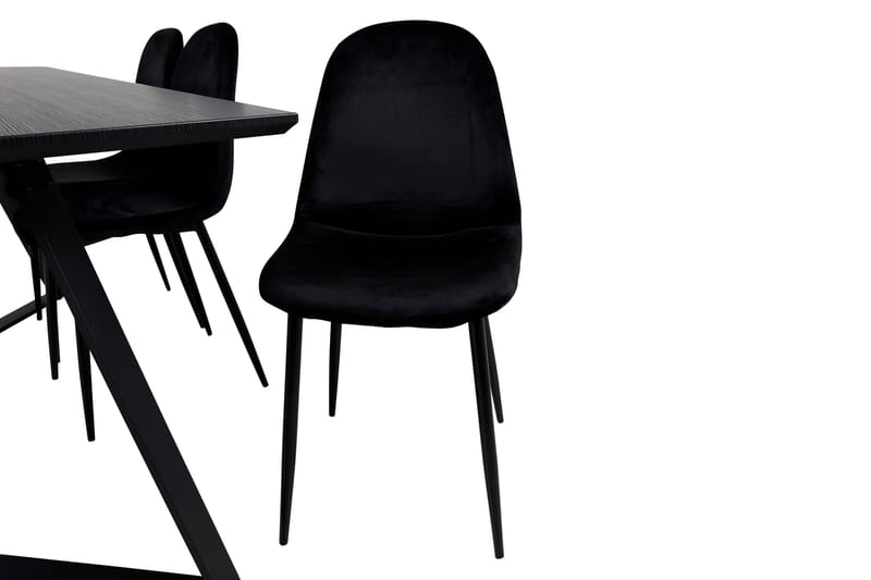 Spisegruppe Venture Home Marina spisegruppe 180 cm rektangulær med 6 Polar-stoler Svart - Møbler - Bord - Spisegruppe