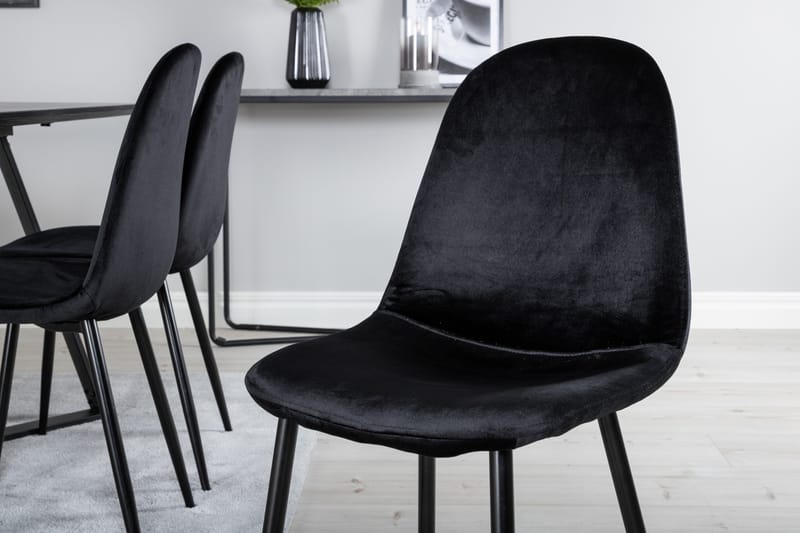 Spisegruppe Venture Home Marina spisegruppe 180 cm rektangulær med 6 Polar-stoler Svart - Møbler - Bord - Spisegruppe
