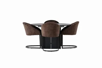 Spisegruppe Venture Home Matilda spisegruppe 130 cm rund med 4 Evening-stoler Svart/mørk brun - Møbler - Bord - Spisegruppe
