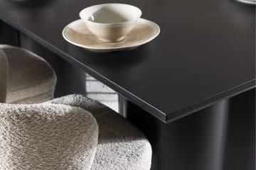 Spisegruppe Venture Home Olivia spisegruppe 210 cm rektangulær med 6 Agnes-stoler Svart/Hvit/Svart - Møbler - Bord - Spisegruppe