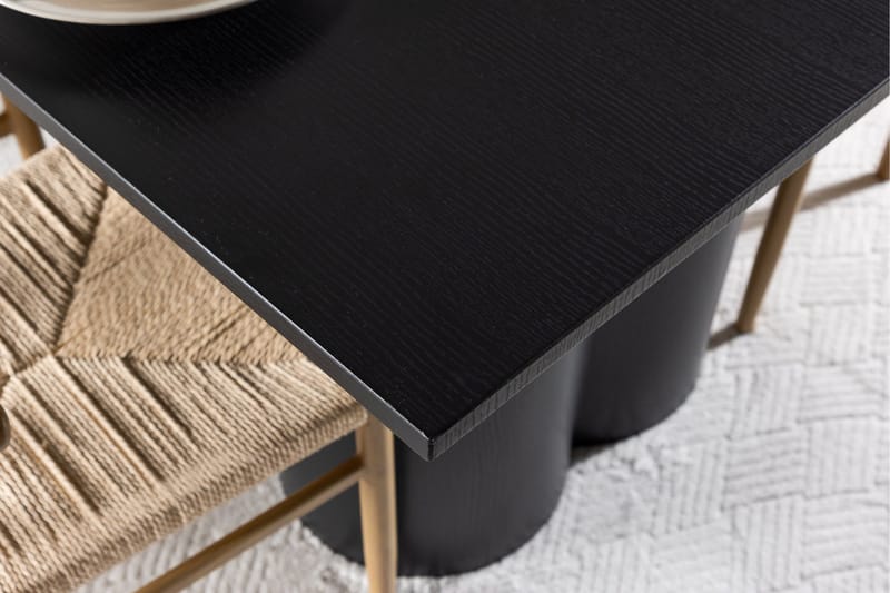 Spisegruppe Venture Home Olivia spisegruppe 210 cm rektangulær med 6 Alfons-stoler Svart/Beige/Brun - Møbler - Bord - Spisegruppe