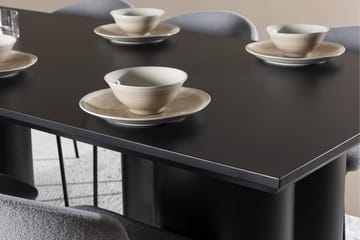 Spisegruppe Venture Home Olivia spisegruppe 210 cm rektangulær med 6 Chico-stoler Svart/Blå/Svart - Møbler - Bord - Spisegruppe