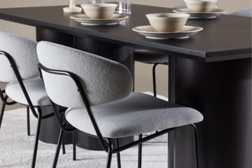 Spisegruppe Venture Home Olivia spisegruppe 210 cm rektangulær med 6 Chico-stoler Svart/Blå/Svart - Møbler - Bord - Spisegruppe