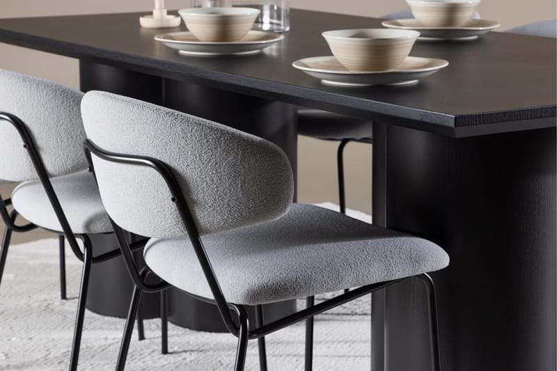 Spisegruppe Venture Home Olivia spisegruppe 210 cm rektangulær med 6 Chico-stoler Svart/Blå/Svart - Møbler - Bord - Spisegruppe