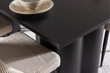 Spisegruppe Venture Home Olivia spisegruppe 210 cm rektangulær med 6 Leone-stoler Svart/Beige/Svart - Møbler - Bord - Spisegruppe