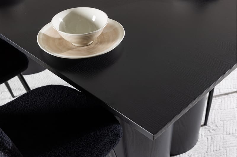 Spisegruppe Venture Home Olivia spisegruppe 210 cm rektangulær med 6 Polar-stoler Svart/Svart/Svart - Møbler - Bord - Spisegruppe