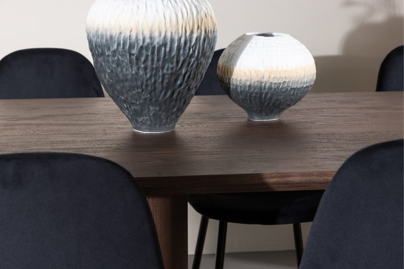 Spisegruppe Venture Home Olivia spisegruppe 210 cm rektangulær med 6 Polar-stoler Mocca/Svart/Svart - Møbler - Bord - Spisegruppe