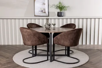 Spisegruppe Venture Home Silar spisegruppe 120 cm rund med 4 Evening-stoler Valnøtt - Møbler - Bord - Spisegruppe