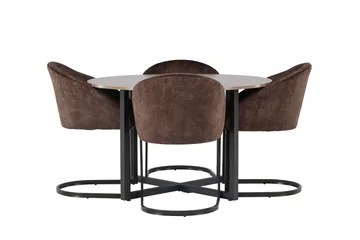 Spisegruppe Venture Home Silar spisegruppe 120 cm rund med 4 Evening-stoler Valnøtt - Møbler - Bord - Spisegruppe