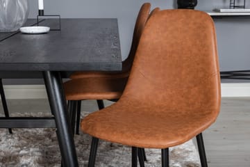 Spisegruppe Venture Home Sleek spisegruppe uttrekkbar 195 cm rektangulær med 6 Polar-stoler Svart/Brun - Møbler - Bord - Spisegruppe