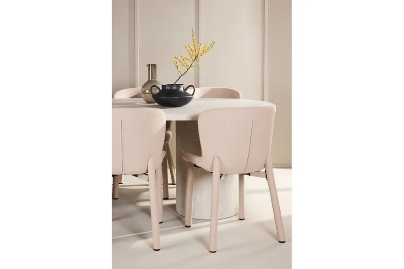 Spisegruppe Venture Home Spisegruppe Venture Home Narvik 100x200 cm beige med 6 stk Astoria-stoler beige Beige - Møbler - Bord - Spisegruppe