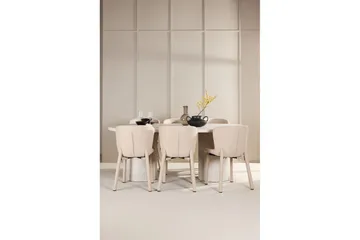 Spisegruppe Venture Home Spisegruppe Venture Home Narvik 100x200 cm beige med 6 stk Astoria-stoler beige Beige - Møbler - Bord - Spisegruppe