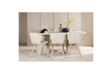 Spisegruppe Venture Home Spisegruppe Venture Home Narvik 100x200 cm beige med 6 stk. Lilja-stoler Beige - Møbler - Bord - Spisegruppe