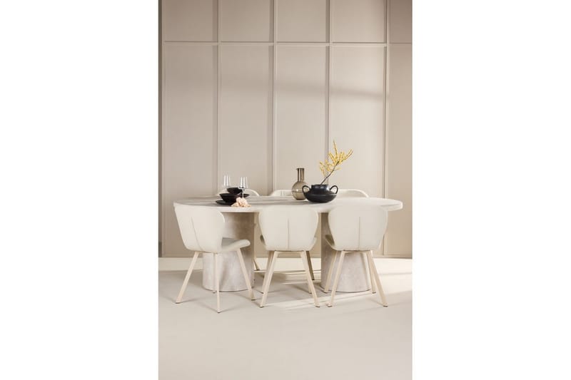 Spisegruppe Venture Home Spisegruppe Venture Home Narvik 100x200 cm beige med 6 stk. Lilja-stoler Beige - Møbler - Bord - Spisegruppe