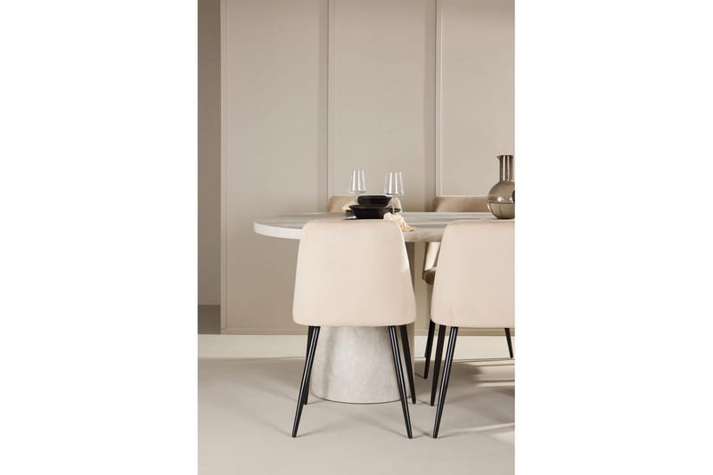 Spisegruppe Venture Home Spisegruppe Venture Home Narvik 100x200 cm beige med 6 stk. Night-stoler Beige - Møbler - Bord - Spisegruppe