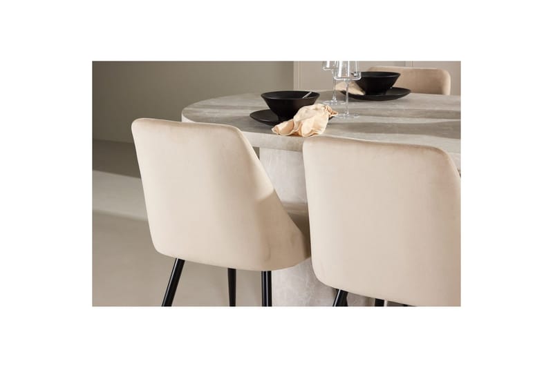 Spisegruppe Venture Home Spisegruppe Venture Home Narvik 100x200 cm beige med 6 stk. Night-stoler Beige - Møbler - Bord - Spisegruppe