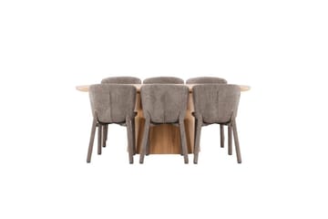 Spisegruppe Venture Home Spisegruppe Venture Home Stjärnö 200x90 cm natur med 6 stk. Astoria-stoler brun Natur - Møbler - Bord - Spisegruppe