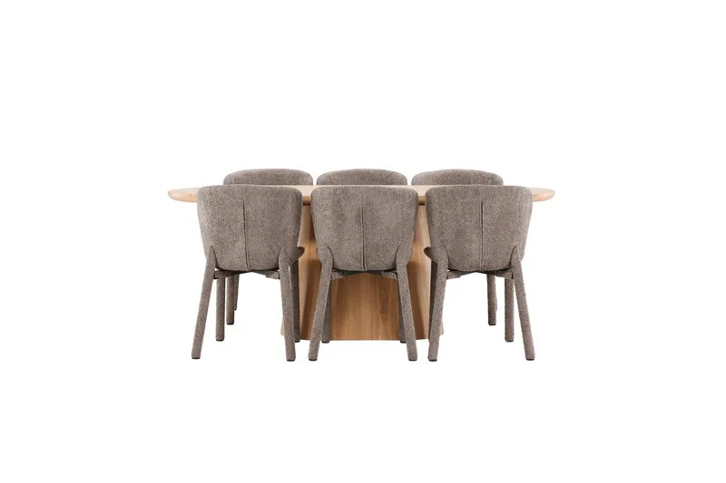 Spisegruppe Venture Home Spisegruppe Venture Home Stjärnö 200x90 cm natur med 6 stk. Astoria-stoler brun Natur
