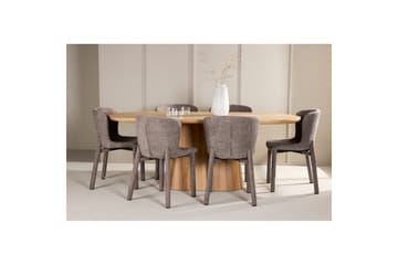 Spisegruppe Venture Home Spisegruppe Venture Home Stjärnö 200x90 cm natur med 6 stk. Astoria-stoler brun Natur - Møbler - Bord - Spisegruppe