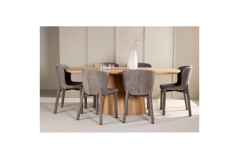 Spisegruppe Venture Home Spisegruppe Venture Home Stjärnö 200x90 cm natur med 6 stk. Astoria-stoler brun Natur - Møbler - Bord - Spisegruppe