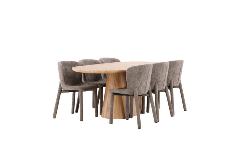 Spisegruppe Venture Home Spisegruppe Venture Home Stjärnö 200x90 cm natur med 6 stk. Astoria-stoler brun Natur - Møbler - Bord - Spisegruppe