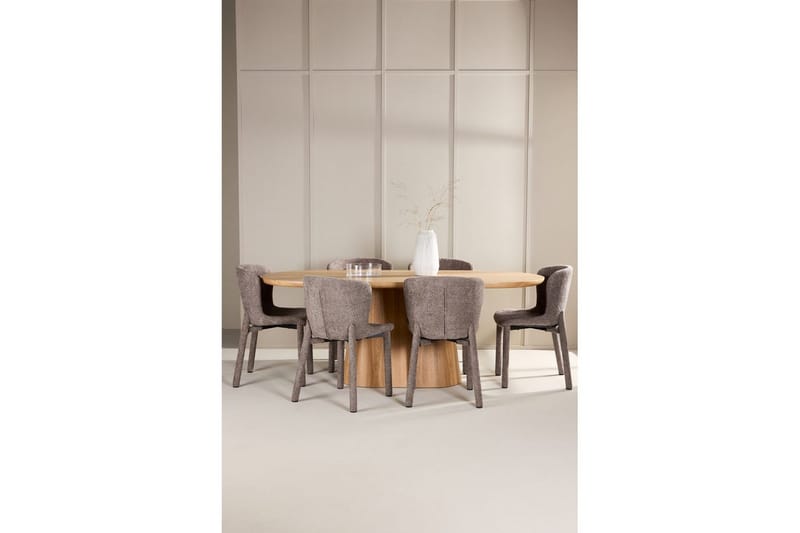 Spisegruppe Venture Home Spisegruppe Venture Home Stjärnö 200x90 cm natur med 6 stk. Astoria-stoler brun Natur - Møbler - Bord - Spisegruppe