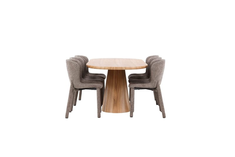Spisegruppe Venture Home Spisegruppe Venture Home Stjärnö 200x90 cm natur med 6 stk. Astoria-stoler brun Natur - Møbler - Bord - Spisegruppe