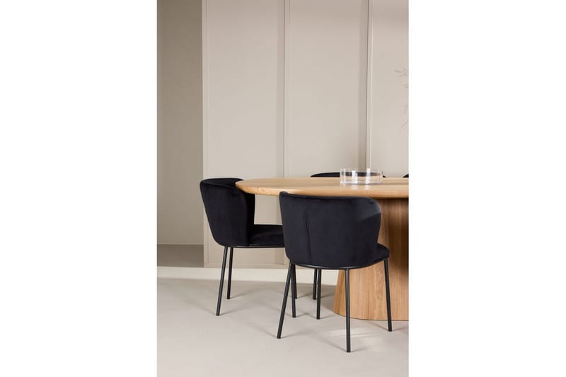 Spisegruppe Venture Home Spisegruppe Venture Home Stjärnö 200x90 cm natur med 6 stk. Edina-stoler svart Natur - Møbler - Bord - Spisegruppe