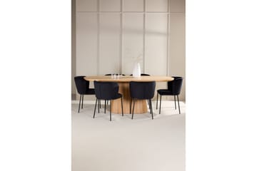 Spisegruppe Venture Home Spisegruppe Venture Home Stjärnö 200x90 cm natur med 6 stk. Edina-stoler svart Natur - Møbler - Bord - Spisegruppe