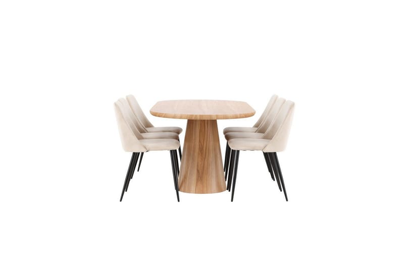 Spisegruppe Venture Home Spisegruppe Venture Home Stjärnö 200x90 cm natur med 6 stk Night-stoler Natur - Møbler - Bord - Spisegruppe