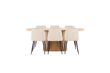 Spisegruppe Venture Home Spisegruppe Venture Home Stjärnö 200x90 cm natur med 6 stk Night-stoler Natur - Møbler - Bord - Spisegruppe