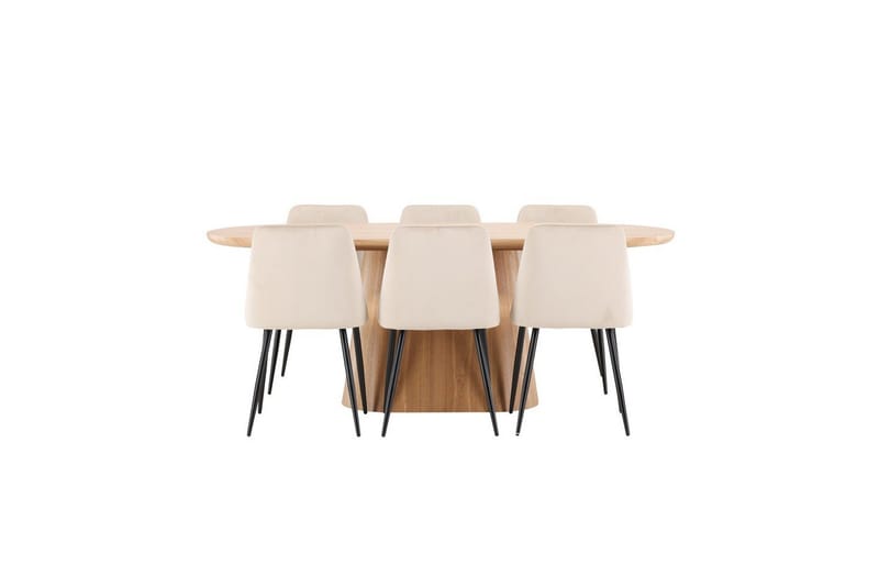 Spisegruppe Venture Home Spisegruppe Venture Home Stjärnö 200x90 cm natur med 6 stk Night-stoler Natur - Møbler - Bord - Spisegruppe