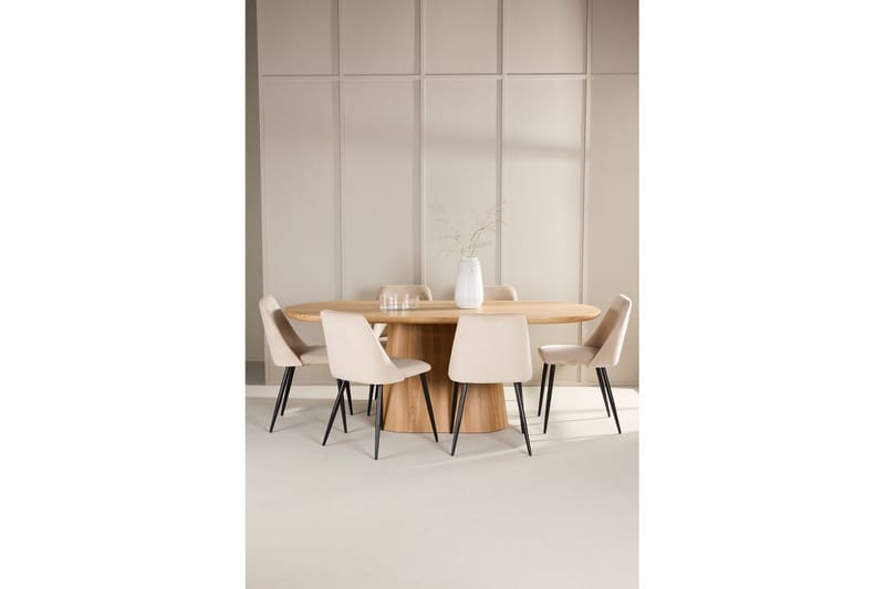 Spisegruppe Venture Home Spisegruppe Venture Home Stjärnö 200x90 cm natur med 6 stk Night-stoler Natur - Møbler - Bord - Spisegruppe