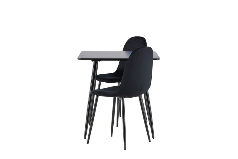 Spisegruppe Venture Home Polar spisegruppe 75 cm kvadratisk med 2 Polar-stoler Svart/Svart/Svart - Møbler - Bord - Spisegruppe