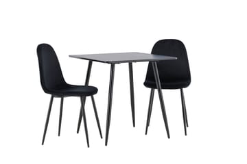 Spisegruppe Venture Home Polar spisegruppe 75 cm kvadratisk med 2 Polar-stoler Svart/Svart/Svart - Møbler - Bord - Spisegruppe