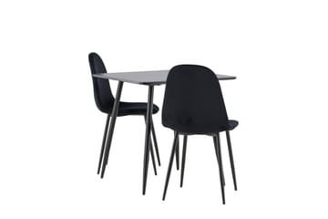Spisegruppe Venture Home Polar spisegruppe 75 cm kvadratisk med 2 Polar-stoler Svart/Svart/Svart - Møbler - Bord - Spisegruppe
