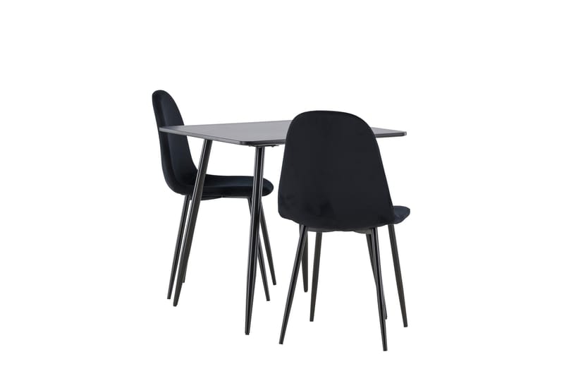 Spisegruppe Venture Home Polar spisegruppe 75 cm kvadratisk med 2 Polar-stoler Svart/Svart/Svart - Møbler - Bord - Spisegruppe