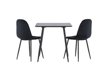 Spisegruppe Venture Home Polar spisegruppe 75 cm kvadratisk med 2 Polar-stoler Svart/Svart/Svart - Møbler - Bord - Spisegruppe