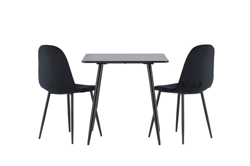 Spisegruppe Venture Home Polar spisegruppe 75 cm kvadratisk med 2 Polar-stoler Svart/Svart/Svart - Møbler - Bord - Spisegruppe