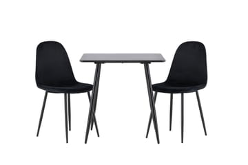 Spisegruppe Venture Home Polar spisegruppe 75 cm kvadratisk med 2 Polar-stoler Svart/Svart/Svart - Møbler - Bord - Spisegruppe