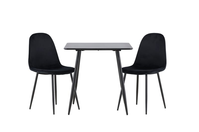 Spisegruppe Venture Home Polar spisegruppe 75 cm kvadratisk med 2 Polar-stoler Svart/Svart/Svart - Møbler - Bord - Spisegruppe