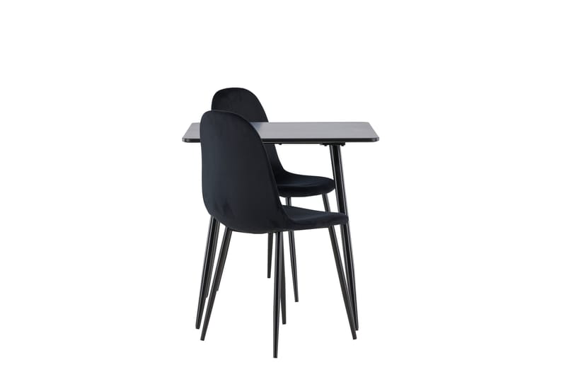 Spisegruppe Venture Home Polar spisegruppe 75 cm kvadratisk med 2 Polar-stoler Svart/Svart/Svart - Møbler - Bord - Spisegruppe