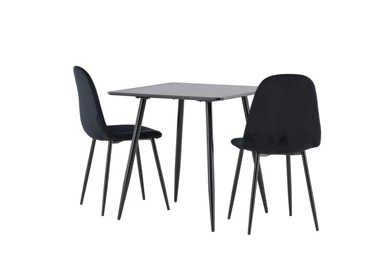 Spisegruppe Venture Home Polar spisegruppe 75 cm kvadratisk med 2 Polar-stoler Svart/Svart/Svart - Møbler - Bord - Spisegruppe